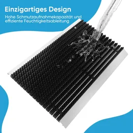 Björn&Schiller Fußmatte außen alu mit Bürsten schwarz, 55 x 90 cm, Fußmatte Aussenbereich,