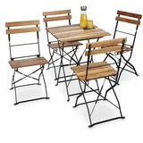 Relaxdays Gartenstuhl 84 x 42 x 44 cm naturfarben 4 St.