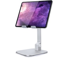 elitehood Aluminium-iPad-Ständer, verstellbarer iPad-Ständer für Schreibtisch, Desktop-Tablet-Ständer für iPad Pro 12.9 11, iPad Air Mini 4 5 und weitere 10,2–34,3 cm Tablets, silberfarben