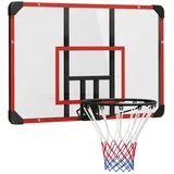 sportnow Basketballkorb, mit Rückwand, Outdoor Basketballbrett mit Ø45 cm, Stahlkorb und Netz, Wandmontage, Basketball Board für Kinder Jugendliche