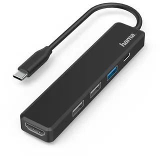 Hama USB-C-Hub Multiport 5 Ports 3 x USB-A USB-C Hub Anschlüsse (USB C Adapter mit 480 Mbit/s High Speed, HDMI