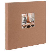 Goldbuch Bella Vista Haselnuss, schwarze Seiten mit Pergamin-Trennblättern, Fotobuch aus Leinen, Einband Braun
