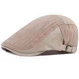 RUICHENG Schirmmütze Herren Sommer Kappe Flatcap Schiebermütze Damen Mesh Barett (Beige) - 56-60