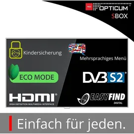 Opticum Red RED OPTICUM HD Sat Receiver für Satellitenschüssel mit Aufnahmefunktion S-Box PVR - Timeshift HDMI, SCART, USB, Coaxial - Digital TV Receiver...