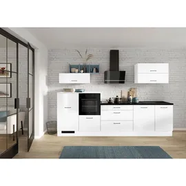 Impuls Küchen Küchenzeile IBZ 320 cm Weiß Hochglanz