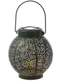 MARELIDA LED Solar Laterne Metall H: 14,5cm inkl. Dämmerungssensor grün