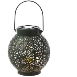 MARELIDA LED Solar Laterne Metall H: 14,5cm inkl. Dämmerungssensor grün