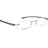 Read Optics Lesebrille +1,5, randlose Lesebrille, hochwertige Brille in Grau und Silber, praktische Lesebrille für jeden Tag
