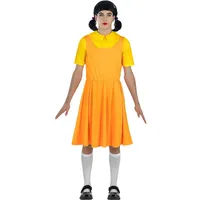 Funidelia | Squid Game Puppe Kostüm Offiziell Netflix für Damen Kostüm für Erwachsene & Verkleidung für Partys, Karneval & Halloween - Größe S - M - Orange
