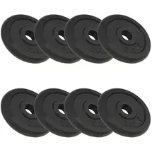 vidaXL Hantel-Set Hantelscheiben 8x2,5 kg Gusseisen schwarz