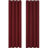 Deconovo Single Blackout Curtains Thermo-Verdunkelungsvorhänge für Schlafzimmer, Polyester, 140 x 260, 2