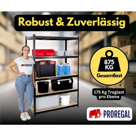 Proregal Schwerlastregal Metall 180x120x60 cm schwarz