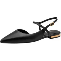 TAMARIS Damen Sling Pump mit Blockabsatz Leder, schwarz, 36 EU