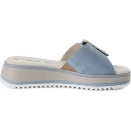 s.Oliver Damen Pantoletten aus Leder mit Schnalle, Blau (Soft Blue), 38 EU - 38 EU