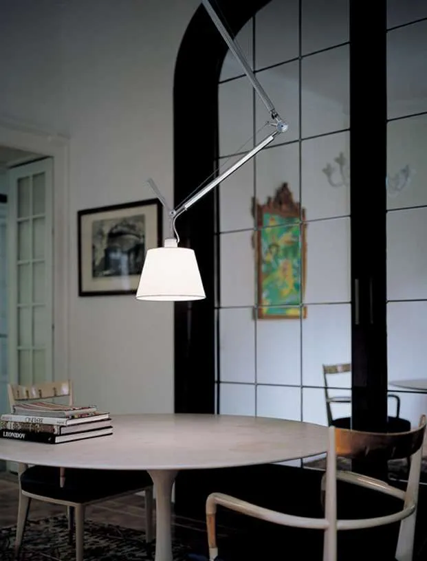 Artemide Tolomeo Decentrata Pendelleuchte Satinschirm grau Ø 32cm