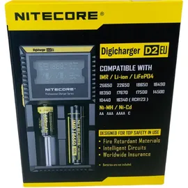 Akkuman SET Nitecore D2 Ladegerät + 2x 14500 AA Solar Akku LiFePo4 3,2V 600mAh