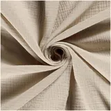 50x130cm Musselin Stoff uni Oeko-Tex zertifiziert Meterware Mulltuch Baumwolle, Farbe:beige
