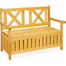 Relaxdays Gartenbank 10038653_0 hellbraun Holz 115,0 cm