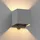 ledscom.de Wandleuchte CUBEL für außen, IP65, Up-/Downlight, Bewegungsmelder, grau matt, quadratisch, 1x G9 max. 10W