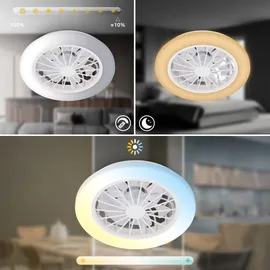 Briloner LED Deckenventilator 38 cm Weiß