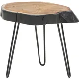FineBuy Beistelltisch Holz Wohnzimmertisch Massiv Baumkante Wohnzimmer Tisch