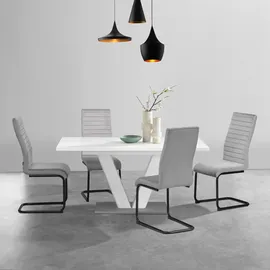 Home Affaire Esstisch HOME AFFAIRE "Elbach, TOPSELLER, OTTOs Choice", weiß, B:160cm H:76cm, Tische, Esstisch, Hochglanz weiß, Ausziehtisch 120-160 cm, Esszimmer