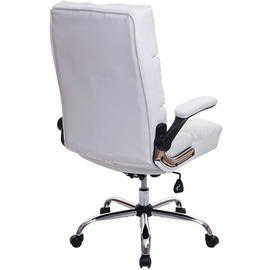 Mendler Bürostuhl HWC-J21, Chefsessel Drehstuhl Schreibtischstuhl, höhenverstellbar Kunstleder weiß