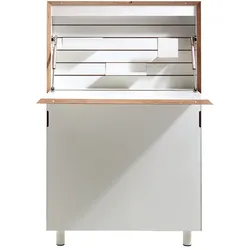Wandsekretär Flatmate Müller Möbelwerkstätten weiß mit Birkenmultiplexkante, Designer Michael Hilgers, 114x71.7x12.2 cm