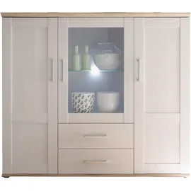HBZ Highboard Holzwerkstoff in Sibiu Lärche/San Remo hell - Sibiu Lärche Nachbildung San-Remo Nachbildung B/H/T: ca. 156x137x46 cm
