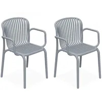Konsimo® Gartenstuhl, Grau, Kunststoff, 2-Sitzer, 57.5x82.5x53 cm, Gartenmöbel, Gartenstühle,