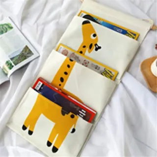 VIONNPPT Baumwolle leinen Kinder Zimmer Dekorative Wand Hängende Lagerung Tasche niedlichen cartoon tier hängenden tasche Schrank Spielzeug Organizer Pouch (Giraffe)