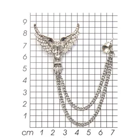 FIRETTI Brosche Schmuck Geschenk Ansteckschmuck Gliederkette Flügel glitzernd