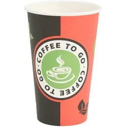 DELUKE® Coffee To Go Pappbecher 1000 Stück - 400ml Einwegbecher Kaffeebecher To Go Getränkebecher Pappe Becher Einweg Teebecher Partybecher