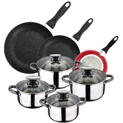 San Ignacio - Dina-Kochgeschirr: 4 Töpfe mit Deckel und Set mit 3 Pfannen Ø16/20/24 cm