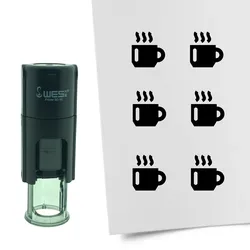 CombiCraft Selbstfärbender Stempel 'Kaffeetasse' in der Farbe Schwarz, Ø10mm