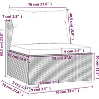 vidaXL 4-tlg Garten-Lounge-Set mit Kissen Poly Rattan Grau