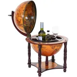 Mendler Globusbar HWC-D85, Tischbar Minibar Weinregal, Weltkugel Ø 33cm Eukalyptusholz MVG-zertifiziert