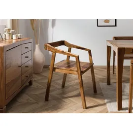 MASSIVMOEBEL24.DE Esszimmerstuhl Sheesham braun lackiert