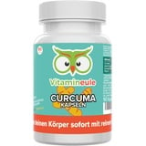 Curcuma Kapseln - hochdosiert - 500mg - Qualität aus Deutschland - Curcuma Extrakt ohne Zusatzstoffe - Kurkuma Kapseln statt Tabletten - reines Curcuma Pulver mit Curcumin - Vitamineule®