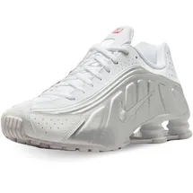 Nike Shox R4 Herren White/White/Bright Crimson/Metallic Silver 44