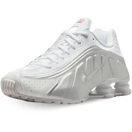 Nike Shox R4 Herren White/White/Bright Crimson/Metallic Silver 44