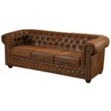 Massivmoebel24 Sofa 203x86x72 braun CHESTERFIELD