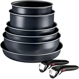 Tefal Ingenio Enjoy 8-tlg. Topf- und Pfannen-Set, inkl. abnehmbaren Griff, Light Tech Technology, platzsparend, Titan-Antihaftbeschichtung, für alle Herdarten geeignet, L7239343
