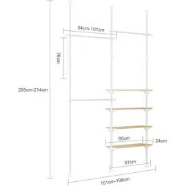 SoBuy KLS17 Teleskop Kleiderständer 100x50x180 weiß