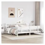 vidaXL Massivholzbett 180 x 200 cm Weiß