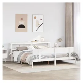 vidaXL Massivholzbett 180 x 200 cm Weiß