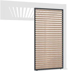 Weide Holzoptik Lamellenwand für Weide Pergola | aus Aluminium | anthrazit