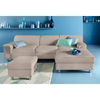 INOSIGN Ecksofa »Jamie, modern und elegant, Fußhöhe 9cm, L-Form, wahlweise mit Bettfunktion beige