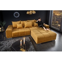 riess-ambiente Big-Sofa ELEGANCIA 285cm senfgelb, Einzelartikel 1 Teile, XXL Couch · Samt · mit Federkern · inkl. Kissen · Design gelb