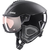 Uvex instinct visor pro v - Skihelm für Damen und Herren - mit Visier - individuelle Größenanpassung - black - 59-61 cm
